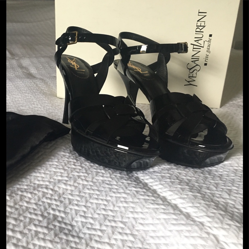 Yves Saint Laurent Black Platform Sandals